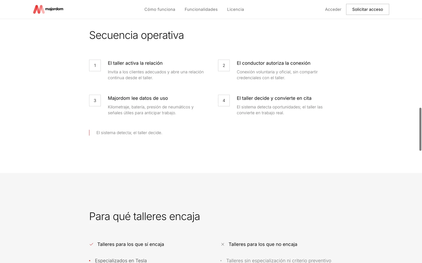 Web de Majordom: cómo funciona