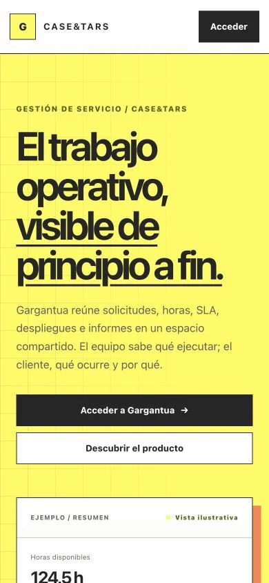 Web de Gargantua en móvil: presentación pública · ejemplo ilustrativo